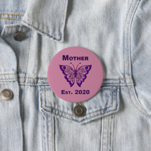 Mother’s Day for Mother “Est 2020” 7.5 Cm Round Badge