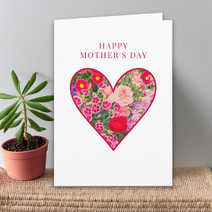 Mother’s Day for Nana - Floral Heart Greeting Card