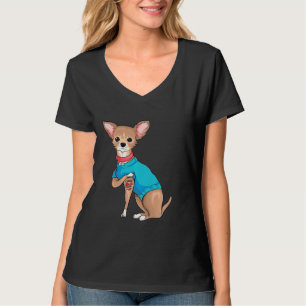 Mother S Day Funny Dog Chihuahua I Love Mum Tatto T-Shirt