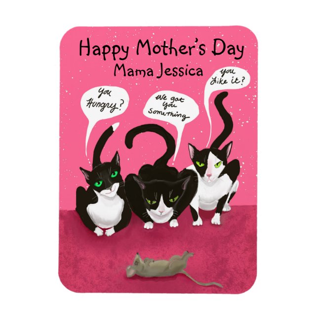 Mother’s Day Funny From The Cats Personalised Magnet (Vertical)