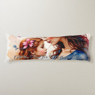 Mother’s Day Hug in Watercolor Floral Style Body Cushion