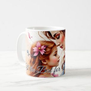 Mother’s Day Hug in Watercolor Floral Style Coffee Mug