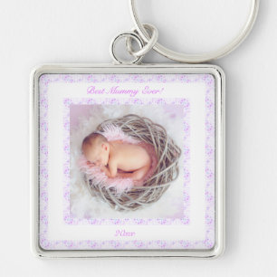 Mother’s Day Lilac Pink Best Mummy Ever Photo Gift Key Ring