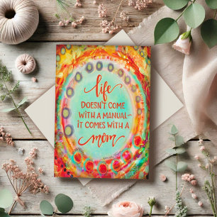 Mother’s Day Manual Cute Funny Pretty Bold Card