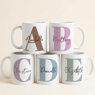 Mother’s Day Modern Purple Monogram Initial Mum Coffee Mug