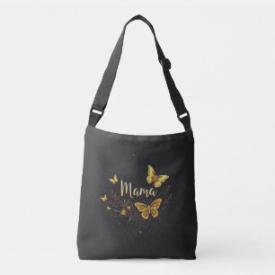 Mother’s Day Mum Gift T-Shirt Gold Butterfly Mama Crossbody Bag