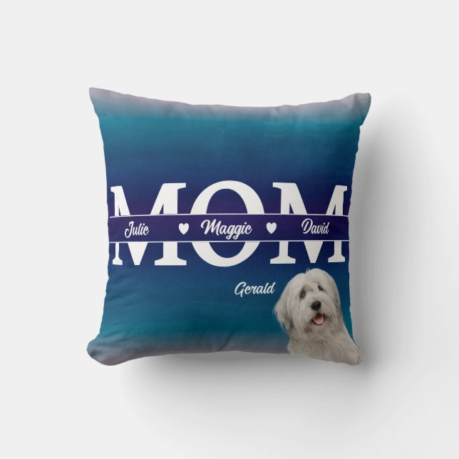 Mother’s Day Personalised three names plus dog Cushion (Front)