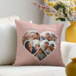 Mother’s Day Photo Collage Heart Family Picture  Cushion<br><div class="desc">This personalized Mother’s Day throw pillow is a beautiful way to showcase family memories in a cozy home décor gift. The design features a large heart-shaped photo collage with a sweet handwritten-style message across the top, giving it a warm and sentimental feel. The soft blush background and customizable message makes...</div>