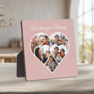Mother’s Day Photo Collage Heart Family Picture  Plaque