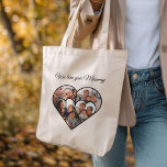 Mother’s Day Photo Collage Heart Family Picture  Tote Bag<br><div class="desc">This personalized Mother’s Day tote bag combines family memories with everyday functionality. The heart-shaped photo collage on natural canvas with a handwritten-style message makes it a sentimental yet versatile gift. Great for shopping,  beach days,  work,  travel,  or casual outings.</div>