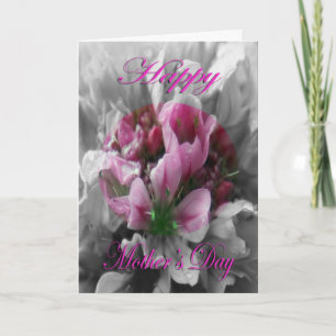 Mother’s Day Pink and Green Flower Card