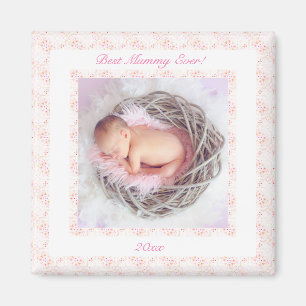 Mother’s Day Pink Best Mummy Mum Ever Photo Gift Magnet