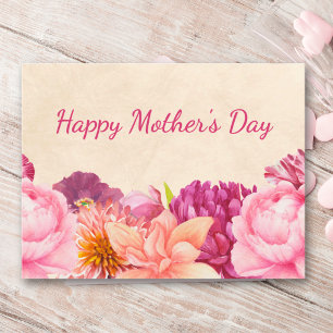 Mother’s Day Pink Floral Elegant Design Holiday Postcard