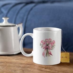 Mother’s Day Pink Rose Bouquet – Elegant Floral Coffee Mug