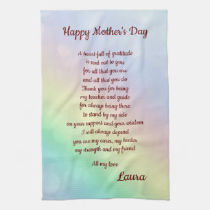 Mother’s Day poem design Tea Towel