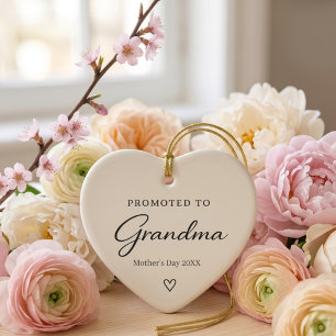 Mother’s Day Pregnancy Reveal Gift for Grandma Ceramic Tree Decoration