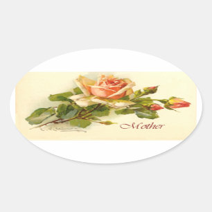 Mother’s Day Rose Oval Sticker