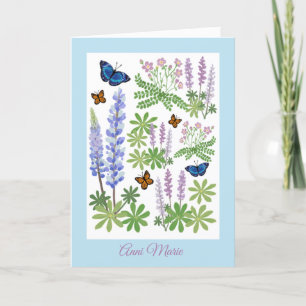 Mother’s Day wildflowers & butterflies folded Card