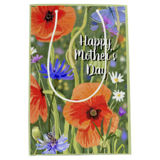 Mother’s Day wildflowers & butterflies  Medium Gift Bag