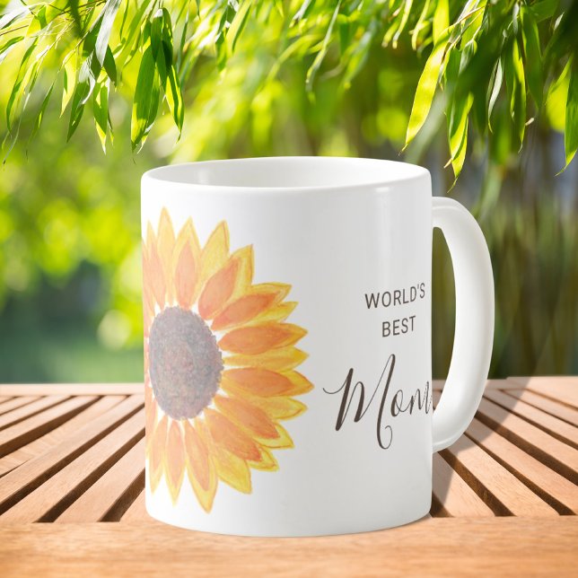 Mother’s Day Yellow Sunflower World's Best Mom Coffee Mug (Creator Uploaded)