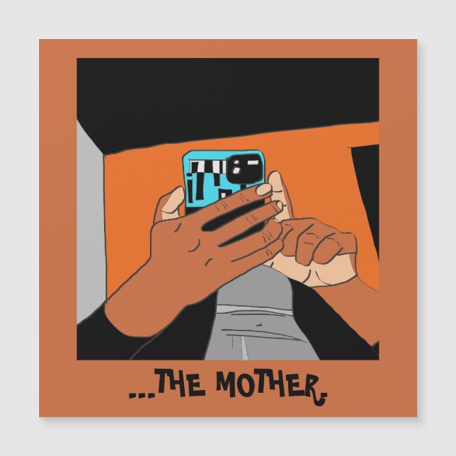 Mother’s Mobile Hands Cyan Orange Black (Front)