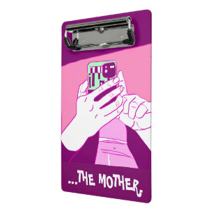 Mother’s Mobile Hands Magenta Mint White  Mini Clipboard