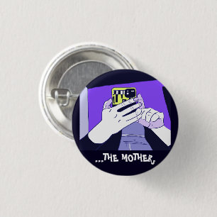 Mother’s Mobile Hands Violet Avocado White  3 Cm Round Badge