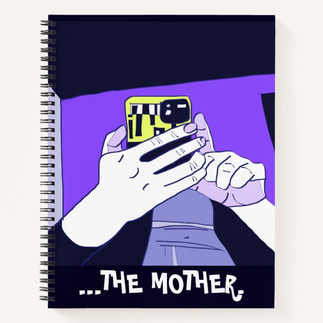 Mother’s Mobile Hands Violet Avocado White  Notebook (Front)