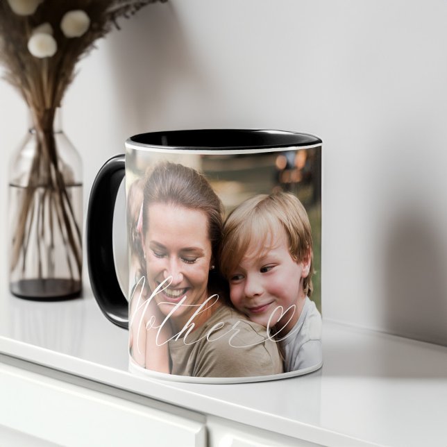 Mother Script Heart Grateful Every Moment Photo Mug (Mother Script Heart Grateful Every Moment Photo Mug)