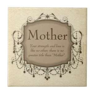 Mother, Sentimental Message Chandelier Tile Plaque