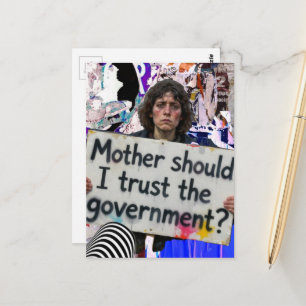 Mother should I trust the government? collage Postcard