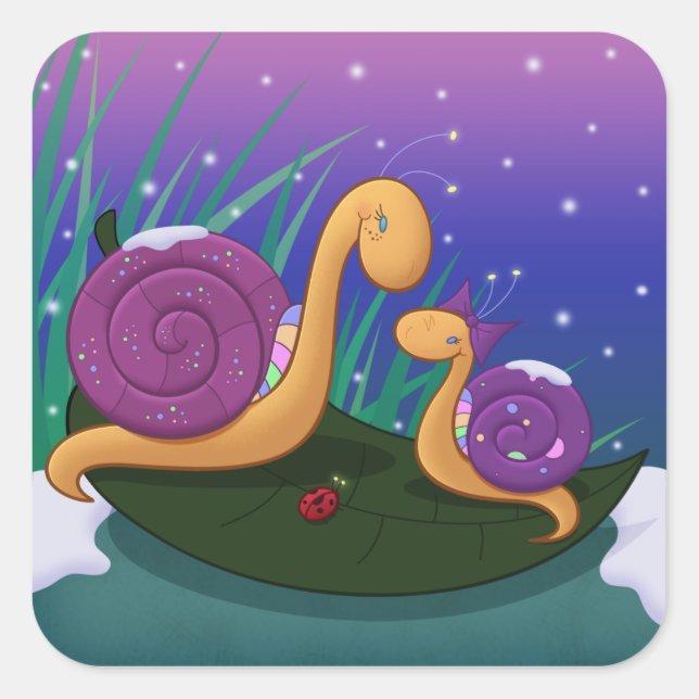 Mother Snail and Tilly Square Sticker (Front)