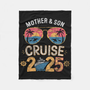 Mother Son Cruise 2025 Vacation Matching Family Tr Fleece Blanket