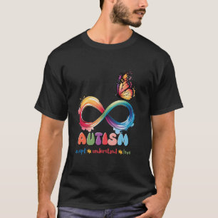 Mother Son Family Accept Autistic Kids Autism Awar T-Shirt