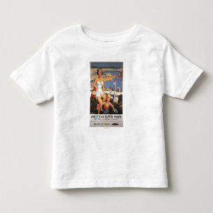 Mother & Son on Beach Railway Poster Toddler T-Shirt
