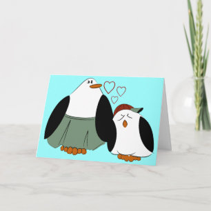 Mother Son Penguins Birthday Card