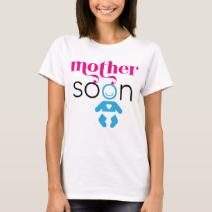 Mother Soon Future Baby Boy Pink Blue Black Funny T-Shirt