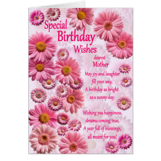 Mother Special Birthday Wishes Pink Daisies