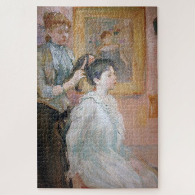 Mother Styling Daughter's Hair (by Berthe Morisot) Jigsaw Puzzle (Vertical)