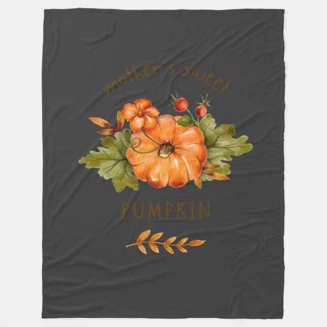 Mother sweet pumpkin fleece blanket  (Front)