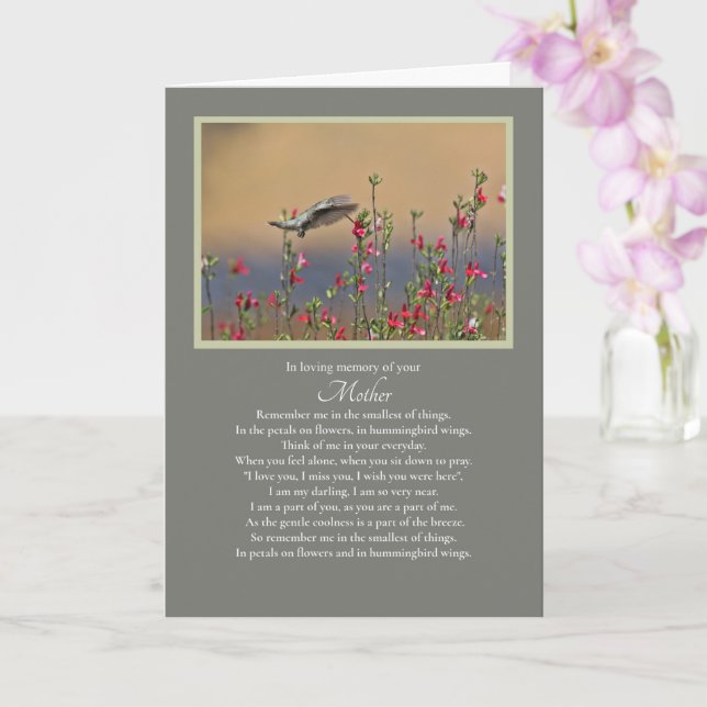 Mother Sympathy Spiritual Condolences Card (Orchid)