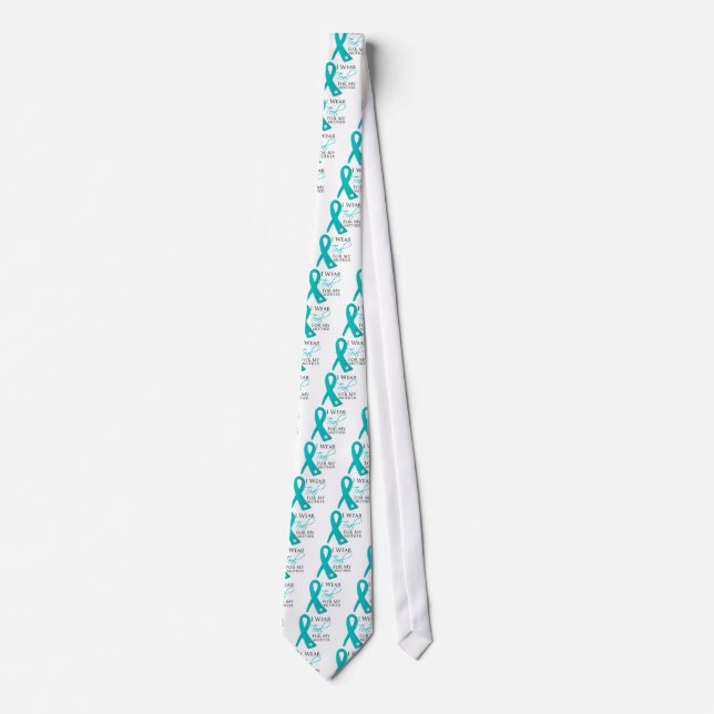Mother - Teal Ribbon Ovarian Cancer Tie (Front)