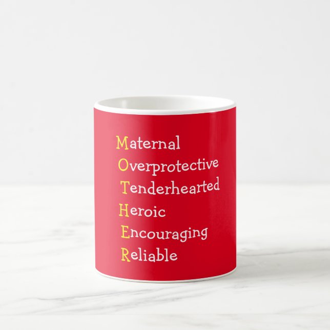 Mother text and adjectives coffee mug (Center)