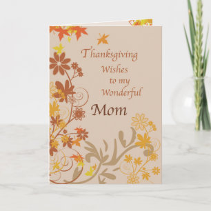 Mother Thanksgiving Wishes Holiday Card