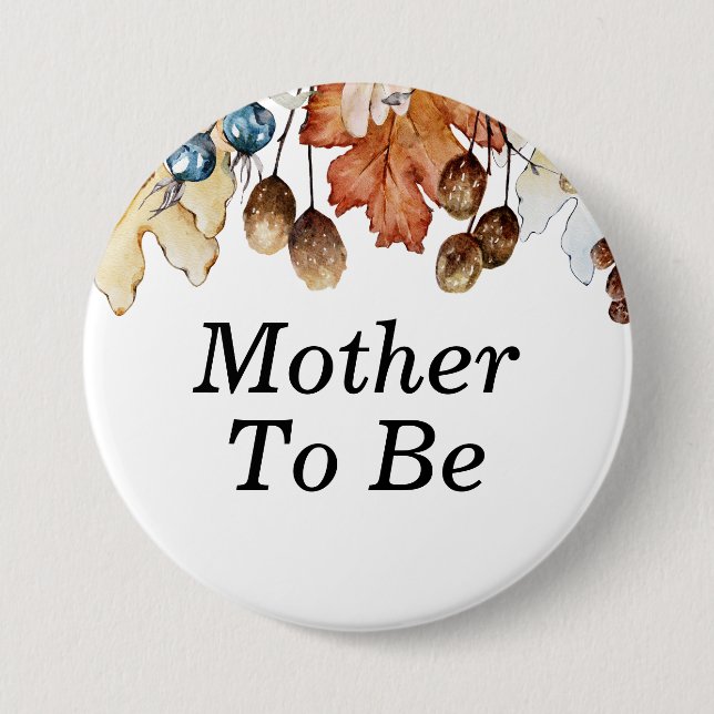 Mother To Be Autumn Foliage Fall in Love 7.5 Cm Round Badge (Front)