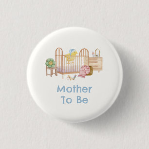 Mother To Be Blue Nursery Toys Chicken Baby Shower 3 Cm Round Badge