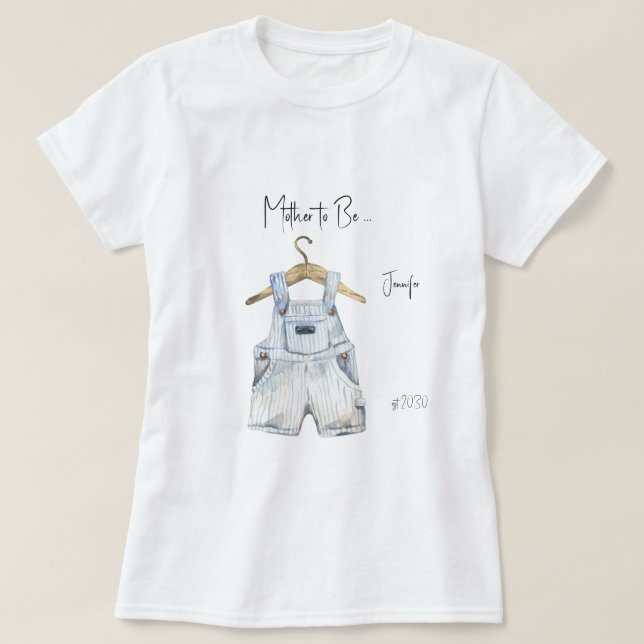 Mother-to-Be Boy Baby Shower T-shirt (Design Front)