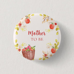 Mother To Be Fall Apple Gardening Baby Shower 3 Cm Round Badge