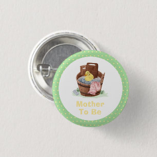 Mother To Be Laundry Rubber Duck Baby Shower  3 Cm Round Badge