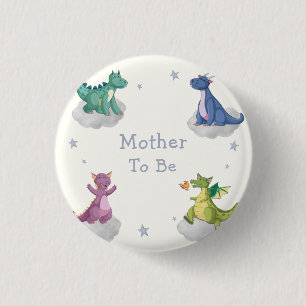 Mother To Be Magical Stars Dragon Baby Shower 3 Cm Round Badge